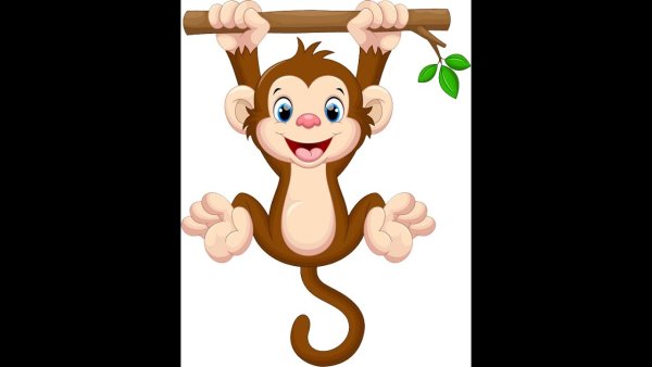 Карточка с изображением обезьяны для детей