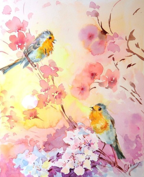 Птицы живопись