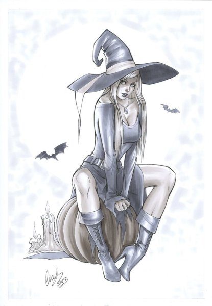 Elias Chatzoudis Art ведьмы Хэллоуин