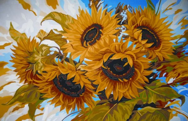 Подсолнухи акрилом