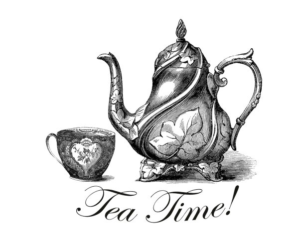 Надпись чай для декупажа