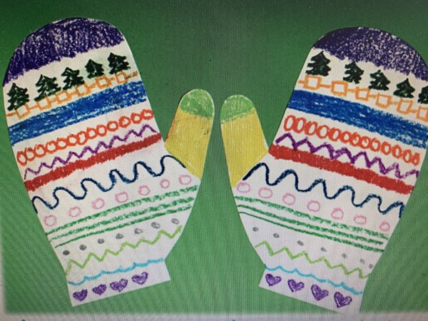 Узор на рукавичке рисование