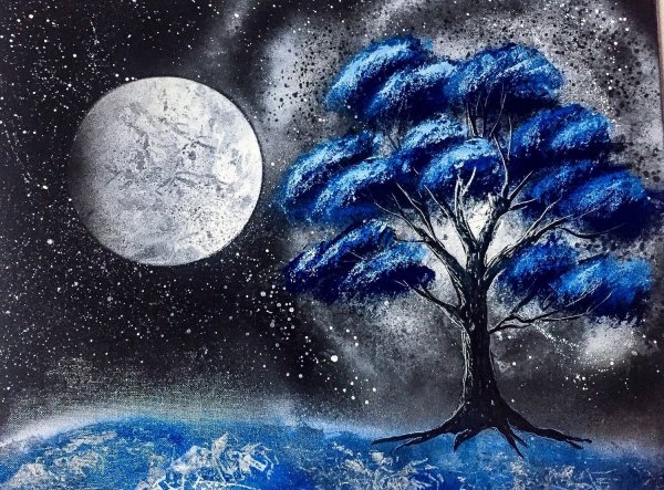 Баллончиком на бумаге