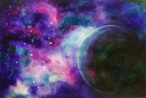 Космос рисунки красками