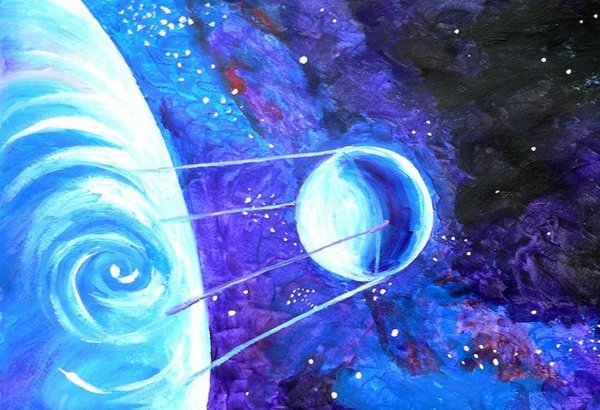 Космос акварельными красками