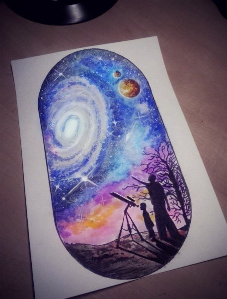 Космонавт красками