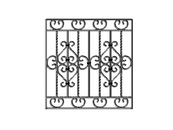 Чертеж решетки на окно Автокад