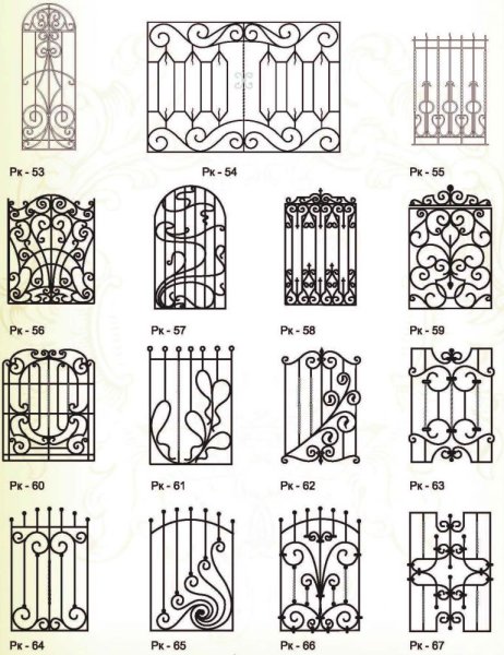 Эскиз ковки решетки