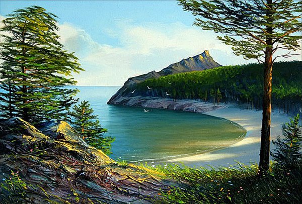 Озеро Байкал живопись