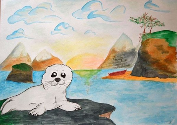 Рисование на тему Байкал