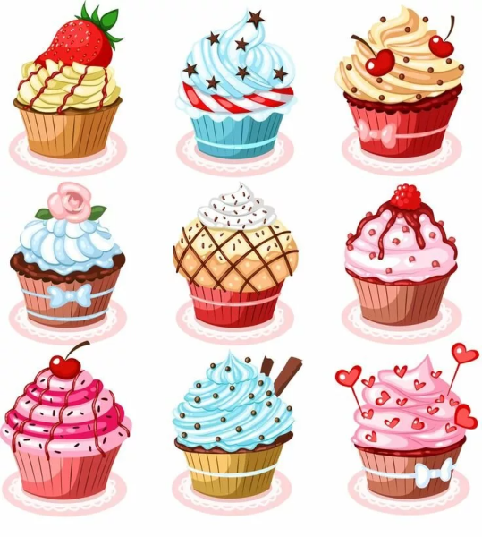 Тортики и пироженки для рисования