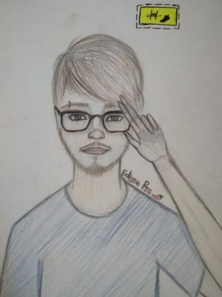 Портрет Эдисона карандашом