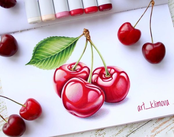 Черешня маркерами