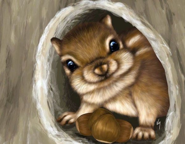 Живопись милые животные