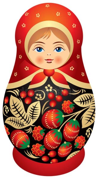 Матрешка Хохлома вектор