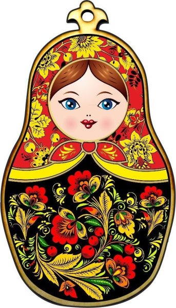 Матрешка Хохлома вектор