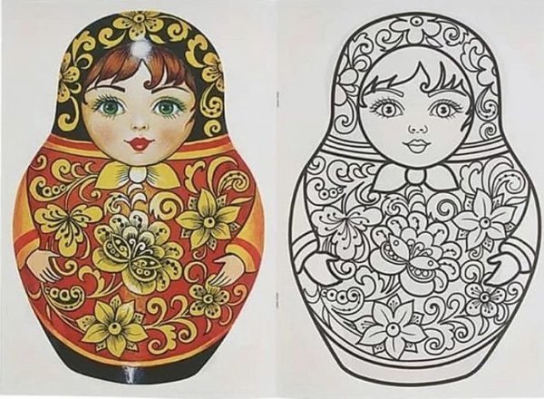 Раскраска Матрешка