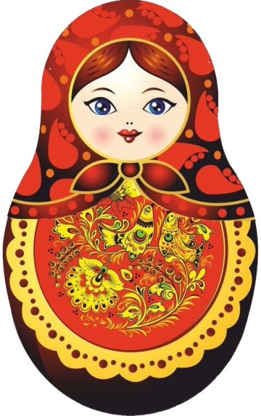 Матрешка Хохлома вектор