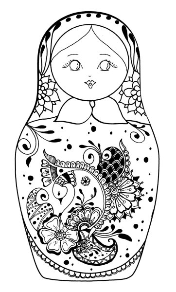 Матрешка для раскрашивания