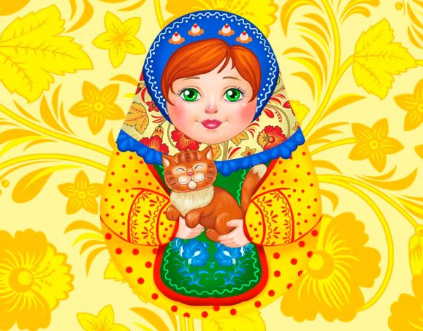 Фоны в русском стиле с матрешками