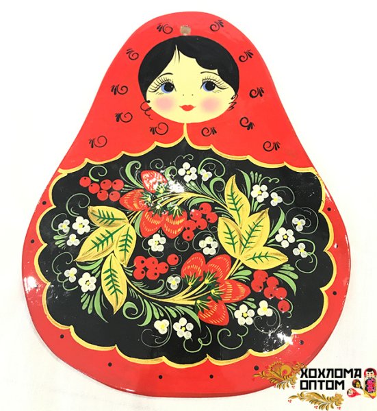 Доска разделочная матрёшка Хохлома роспись