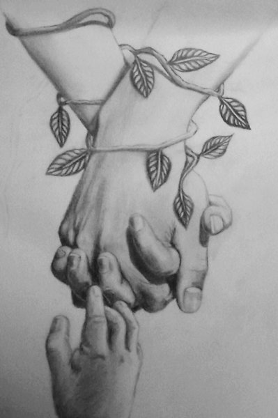 Рисунки карандашом сердце в руках