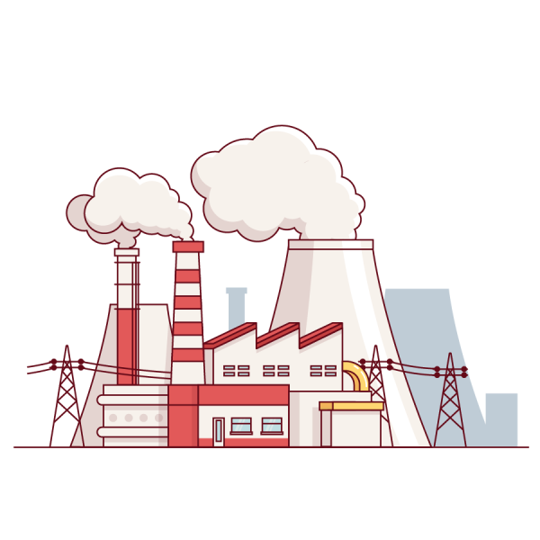 Силуэт промышленного города