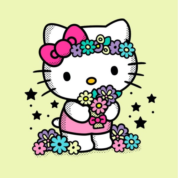 Хеллоу Китти с цветами