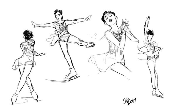 Фигуристка скетч