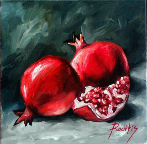 Натюрморт с гранатом стилизация