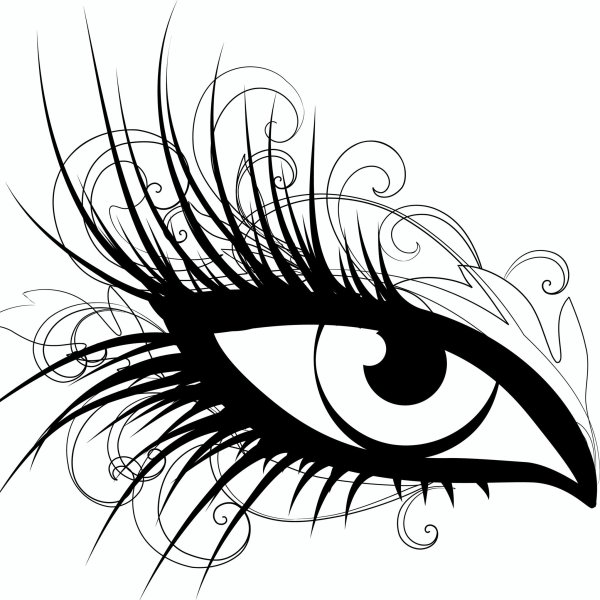 Ресницы черно белые