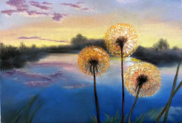 Рисование мелками на бумаге