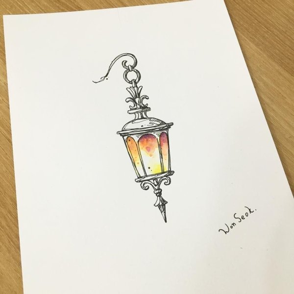 Акварель Марина Трушникова зима