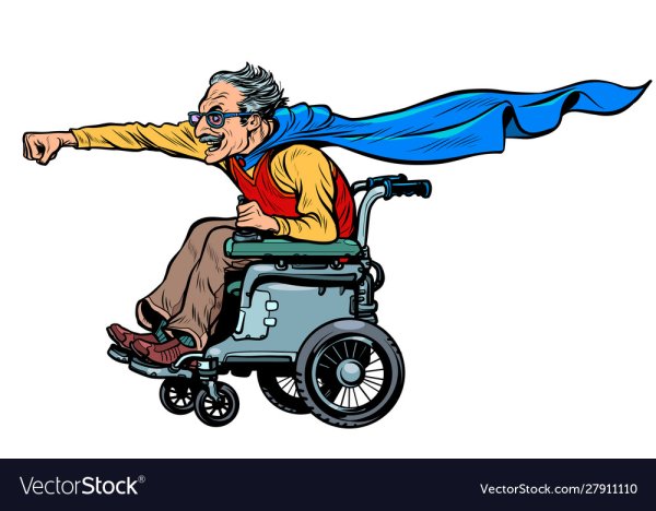 Инвалид в коляске арт