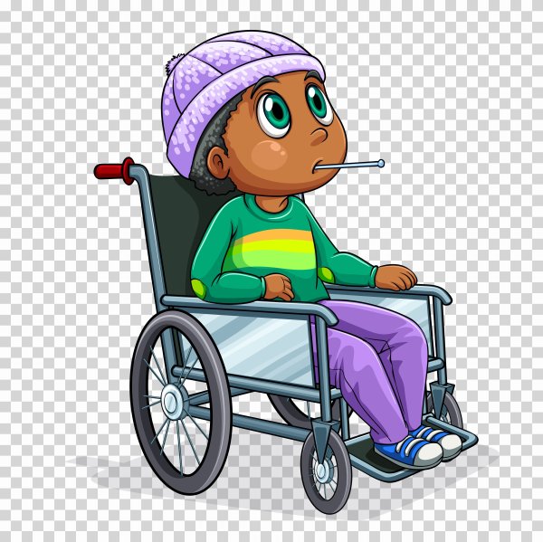 Мультяшный инвалид в коляске