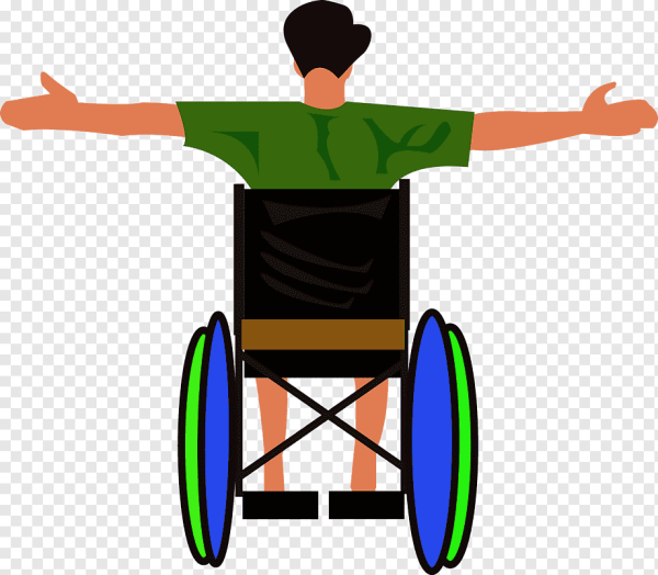 Инвалид в коляске вектор