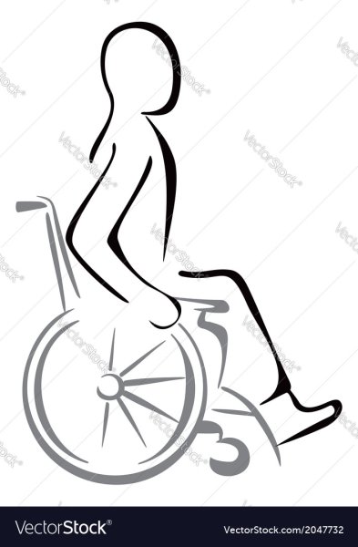 Нарисовать инвалида в коляске