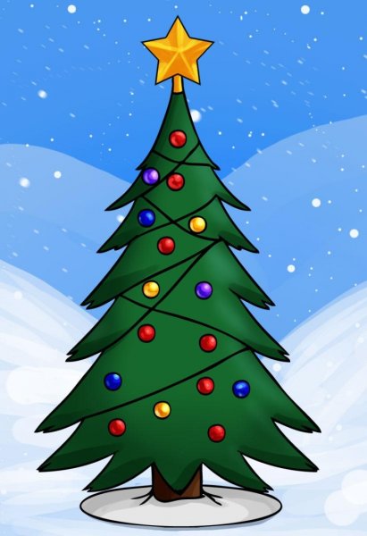 Елка карандашом