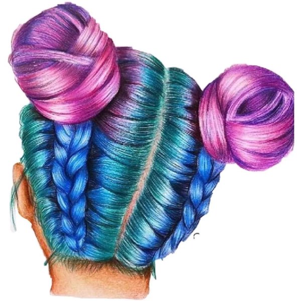 Волосы для рисования цветные