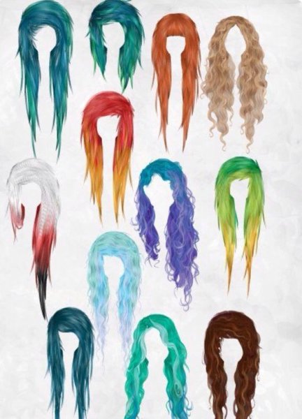 Волосы для рисования разноцветные