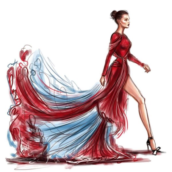 Девушка в платье иллюстрация