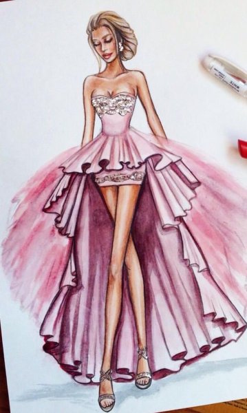 Трафарет женщины в платье