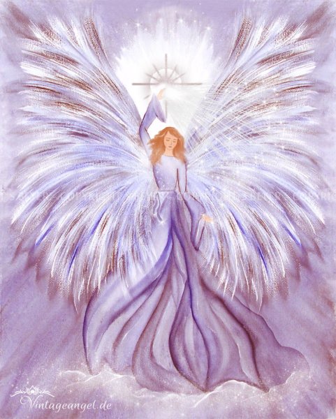 Ангел цветными карандашами