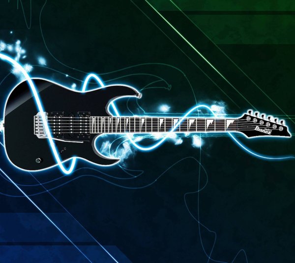 Электрогитара на белом фоне