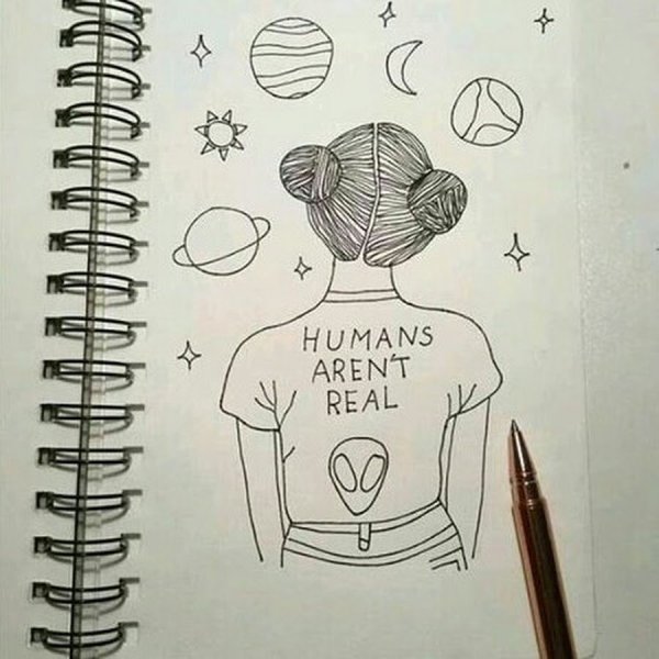 Лёгкие рисунки для скейч бука