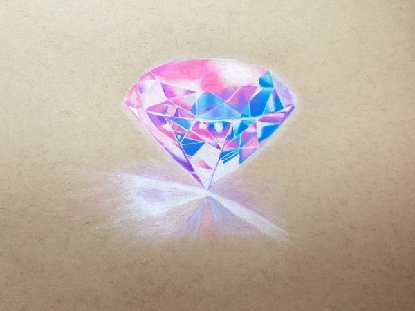 Бриллианты цветным карандашом