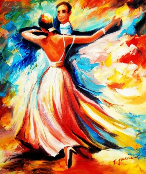 Танцы акрил живопись