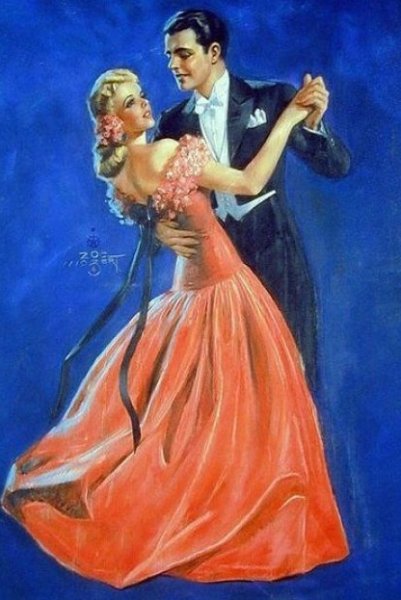 Пара танцует на балу