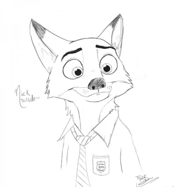 Ник Уайлд раскраска