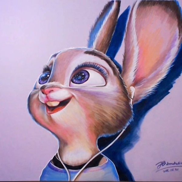 Джуди Хоппс цветными карандашами